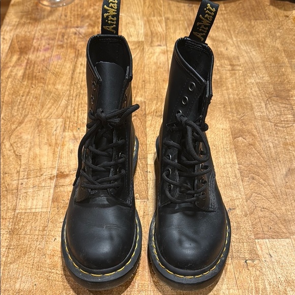 Dr. Martens Black Boots with Yellow Accents - Picture 1 of 4